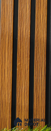 Brown Wooden Louver PN 03485 8 ft x 1.2 inch Charcoal Panel - 18 mm | Suitable for Feature Wall, TV Unit & Living Room | Width is Subjected to 5% Variation