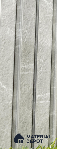 Silver Marble Louver PN 03489 8 ft x 1.2 inch Charcoal Panel - 18 mm | Suitable for Feature Wall, TV Unit & Living Room | Width is Subjected to 5% Variation