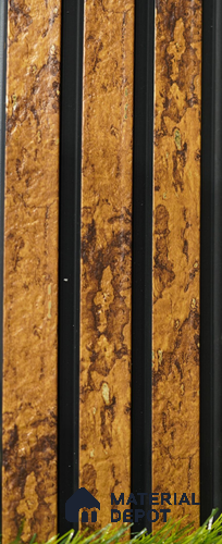 Brown Metallic Louver PN 03490 8 ft x 1.2 inch Charcoal Panel - 18 mm | Suitable for Feature Wall, TV Unit & Living Room | Width is Subjected to 5% Variation