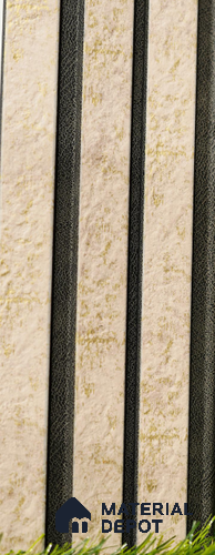 Cream Marble Louver PN 03491 8 ft x 1.2 inch Charcoal Panel - 18 mm | Suitable for Feature Wall, TV Unit & Living Room | Width is Subjected to 5% Variation
