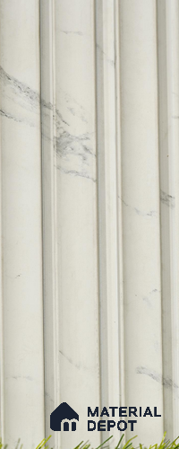 White Marble Louver PN 03498 8 ft x 1.2 inch Charcoal Panel - 20 mm | Suitable for Feature Wall, TV Unit & Living Room | Width is Subjected to 5% Variation
