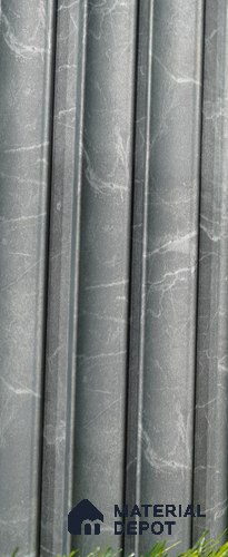 Grey Marble Louver PN 03499 8 ft x 1.2 inch Charcoal Panel - 20 mm | Suitable for Feature Wall, TV Unit & Living Room | Width is Subjected to 5% Variation