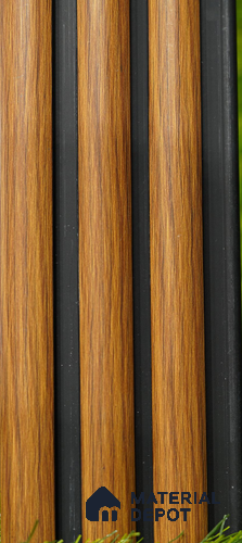 Brown Wooden Louver PN 03505 8 ft x 1.2 inch Charcoal Panel - 20 mm | Suitable for Feature Wall, TV Unit & Living Room | Width is Subjected to 5% Variation