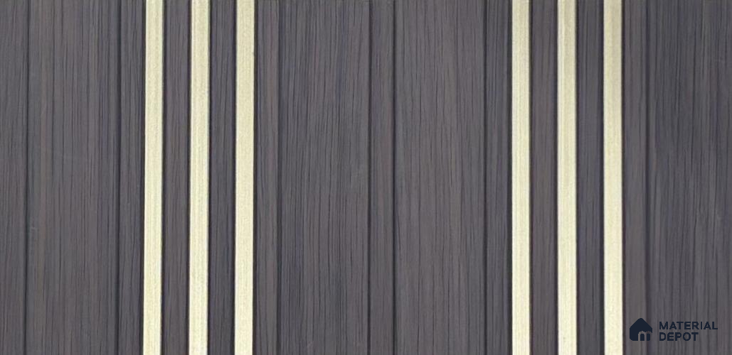Wooden Louver PN 05853 8 ft x 4.7 inch Charcoal Panel - 7 mm | Suitable for Feature Wall, TV Unit & Living Room | Width is Subjected to 5% Variation