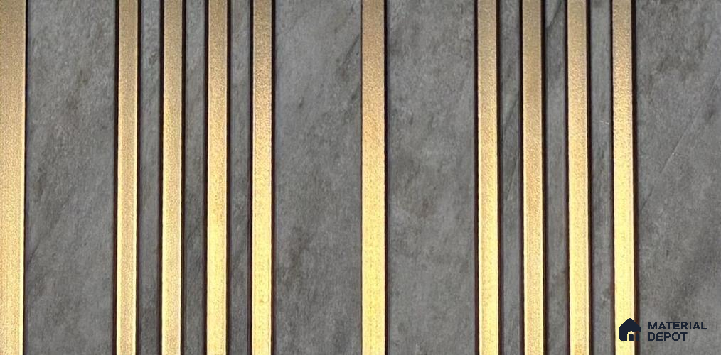 Stone Louver PN 05854 8 ft x 4.7 inch Charcoal Panel - 7 mm | Suitable for Feature Wall, TV Unit & Living Room | Width is Subjected to 5% Variation