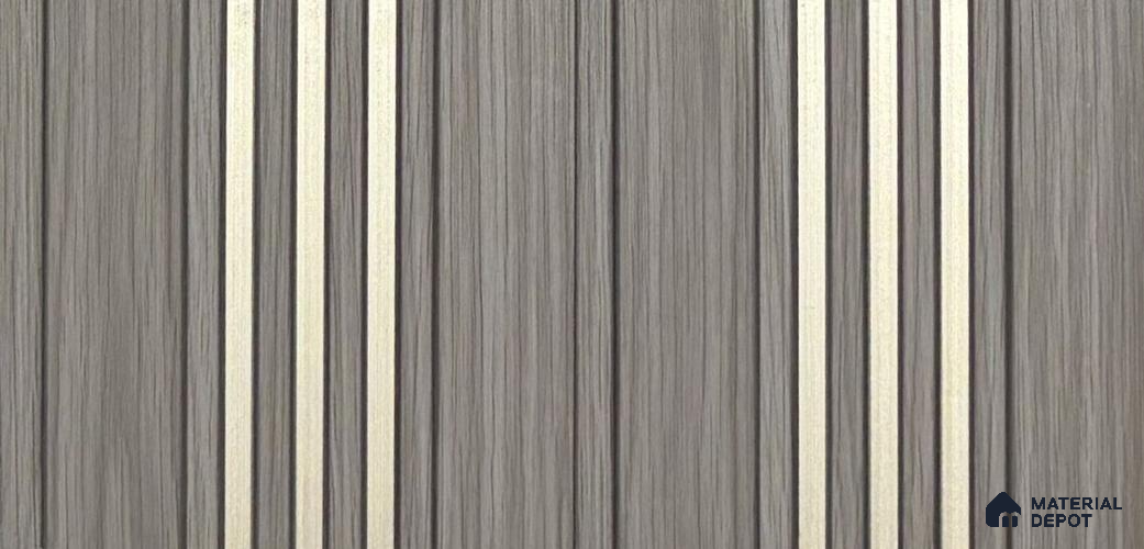 Wooden Louver PN 05855 8 ft x 4.7 inch Charcoal Panel - 7 mm | Suitable for Feature Wall, TV Unit & Living Room | Width is Subjected to 5% Variation