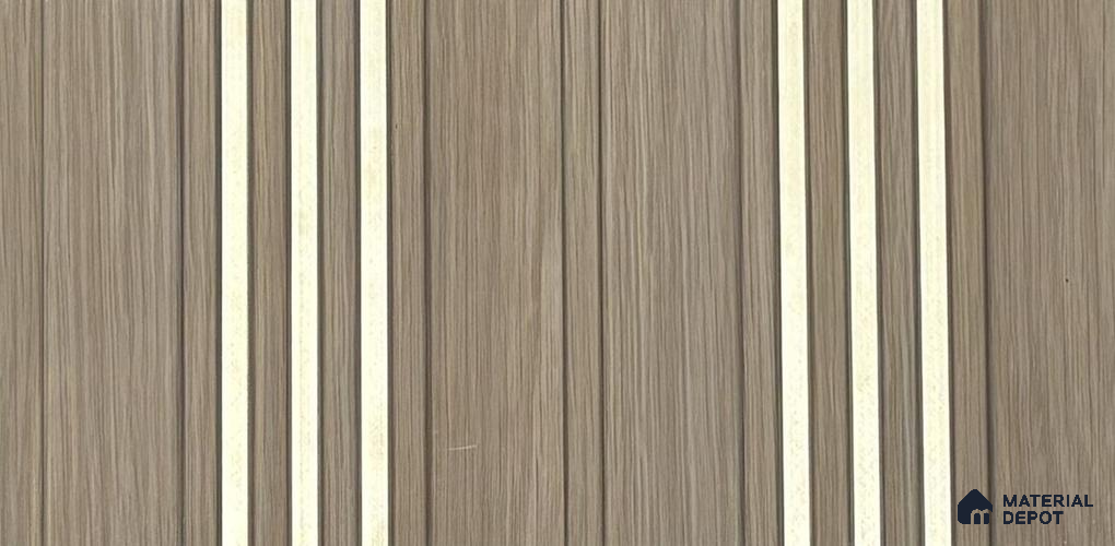 Wooden Louver PN 05858 8 ft x 4.7 inch Charcoal Panel - 7 mm | Suitable for Feature Wall, TV Unit & Living Room | Width is Subjected to 5% Variation