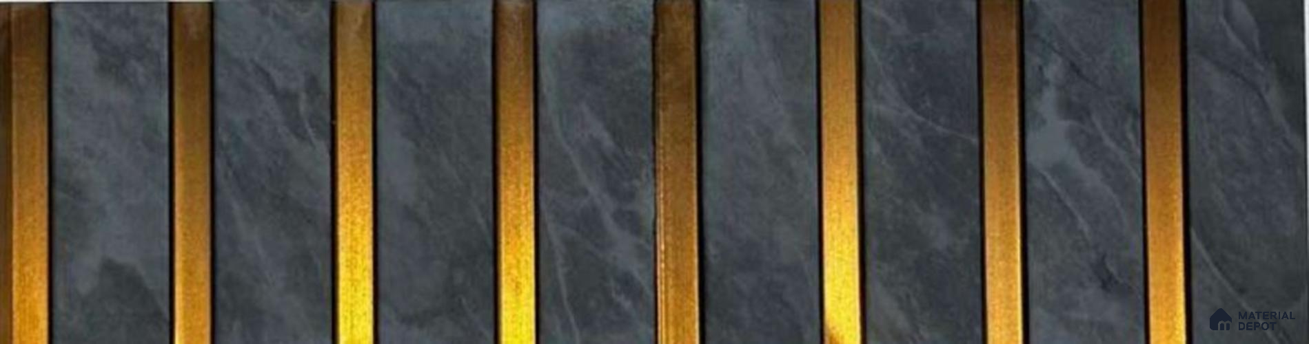 Black Stone Louver PN 05635 8 ft x 6 inch Charcoal Panel - 7 mm | Suitable for Feature Wall, TV Unit & Living Room | Width is Subjected to 5% Variation