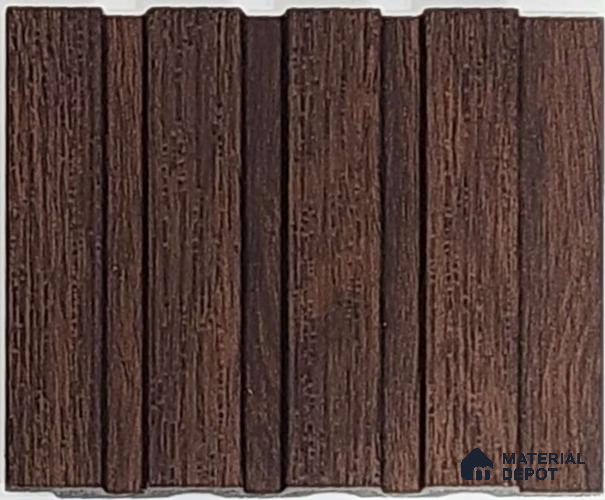 Brown Wooden Look Charcoal Louvers 9.5 ft x 5 inch 11 mm | Ideal For Feature Wall, Living Room, Bedroom, Home, Office | PN 07645