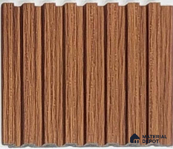 Brown Wooden Look Charcoal Louvers 9.5 ft x 5 inch 11 mm | Ideal For Feature Wall, Living Room, Bedroom, Home, Office | PN 07642