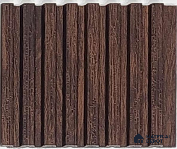 Brown Wooden Look Charcoal Louvers 9.5 ft x 5 inch 11 mm | Ideal For Feature Wall, Living Room, Bedroom, Home, Office | PN 07644