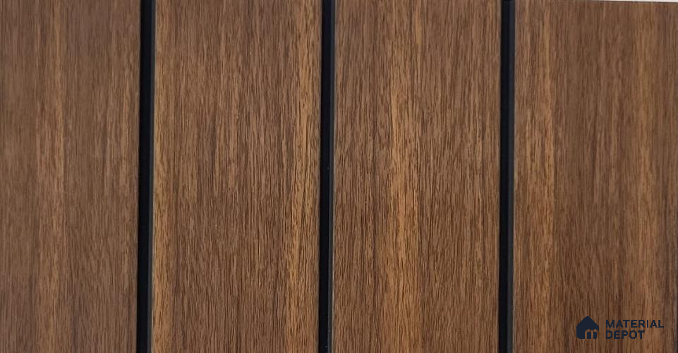 Brown Wooden Louver PN 04196 9.5 ft x 11.8 inch Charcoal Panel - 6 mm | Suitable for Feature Wall, TV Unit & Living Room | Width is Subjected to 5% Variation