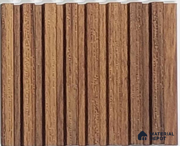 Brown Wooden Look Charcoal Louvers 9.5 ft x 5 inch 11 mm | Ideal For Feature Wall, Living Room, Bedroom, Home, Office | PN 07643