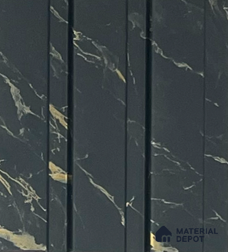 Marble Louver PN 06084 9.5 ft x 4.6 inch Charcoal Panel - 8 mm | Suitable for Feature Wall, TV Unit & Living Room | Width is Subjected to 5% Variation