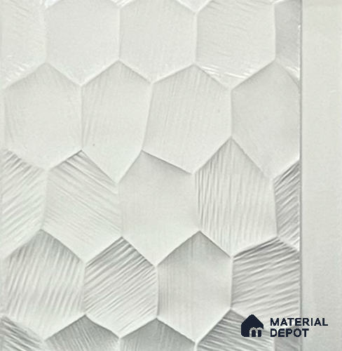 White Geometric Louver PN 06073 9.5 ft x 4.7 inch Charcoal Panel - 7 mm | Suitable for Feature Wall, TV Unit & Living Room | Width is Subjected to 5% Variation