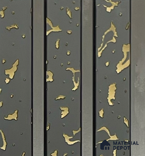 Patterned Louver PN 06081 9.5 ft x 4.6 inch Charcoal Panel - 8 mm | Suitable for Feature Wall, TV Unit & Living Room | Width is Subjected to 5% Variation