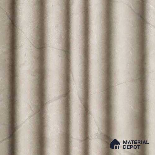 Cream Marble Louver PN 03544 9.5 ft x 4.7 inch Charcoal Panel - 12 mm | Suitable for Feature Wall, TV Unit & Living Room | Width is Subjected to 5% Variation