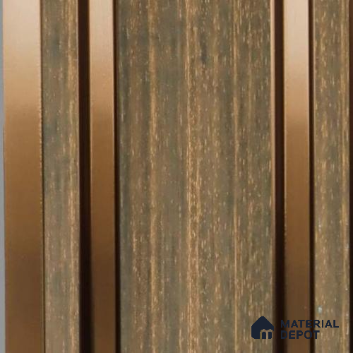 Brown Wooden Louver PN 03552 9.5 ft x 4.7 inch Charcoal Panel - 12 mm | Suitable for Feature Wall, TV Unit & Living Room | Width is Subjected to 5% Variation