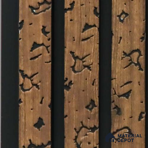 Brown Luxury Louver PN 03559 9.5 ft x 4.8 inch Charcoal Panel - 11 mm | Suitable for Feature Wall, TV Unit & Living Room | Width is Subjected to 5% Variation