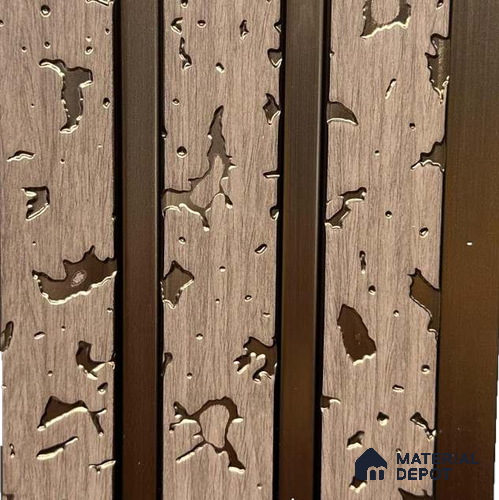 Brown Luxury Louver PN 03560 9.5 ft x 4.8 inch Charcoal Panel - 11 mm | Suitable for Feature Wall, TV Unit & Living Room | Width is Subjected to 5% Variation