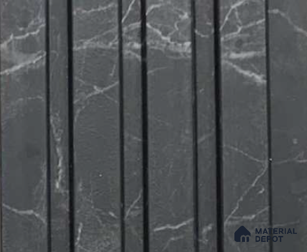 Marble Louver PN 05653 8 ft x 4.8 inch Charcoal Panel - 11 mm | Suitable for Feature Wall, TV Unit & Living Room | Width is Subjected to 5% Variation