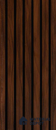 Brown Wooden Louver PN 00211 8 ft x 4.4 inch Charcoal Panel - 8 mm | Suitable for Feature Wall, TV Unit & Living Room | Width is Subjected to 5% Variation