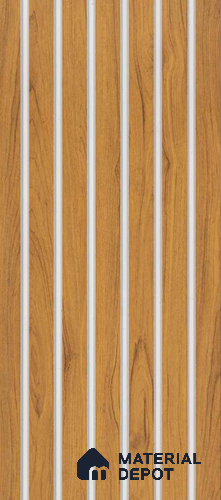 Brown Wooden Louver PN 00542 8 ft x 4.4 inch Charcoal Panel - 8 mm | Suitable for Feature Wall, TV Unit & Living Room | Width is Subjected to 5% Variation