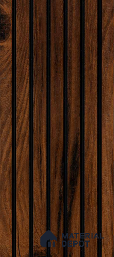 Brown Wooden Louver PN 00554 8 ft x 4.4 inch Charcoal Panel - 8 mm | Suitable for Feature Wall, TV Unit & Living Room | Width is Subjected to 5% Variation