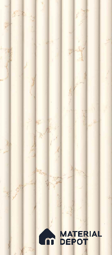 White Marble Louver PN 00555 8 ft x 5 inch Charcoal Panel - 11 mm | Suitable for Feature Wall, TV Unit & Living Room | Width is Subjected to 5% Variation