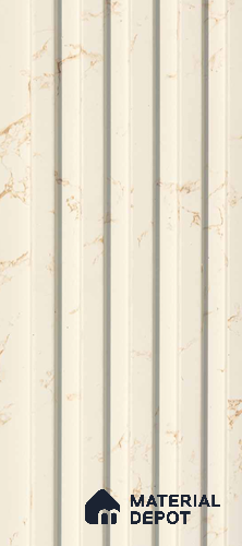 White Marble Louver PN 00557 8 ft x 4.6 inch Charcoal Panel - 12 mm | Suitable for Feature Wall, TV Unit & Living Room | Width is Subjected to 5% Variation