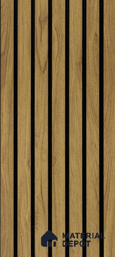Brown Wooden Louver PN 00898 8 ft x 4.4 inch Charcoal Panel - 8 mm | Suitable for Feature Wall, TV Unit & Living Room | Width is Subjected to 5% Variation