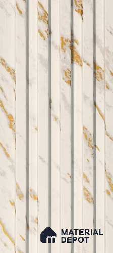 White Marble Louver PN 00902 8 ft x 4.6 inch Charcoal Panel - 12 mm | Suitable for Feature Wall, TV Unit & Living Room | Width is Subjected to 5% Variation