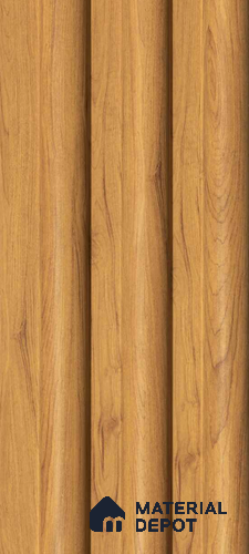 Brown Wooden Louver PN 00903 8 ft x 4.3 inch Charcoal Panel - 15 mm | Suitable for Feature Wall, TV Unit & Living Room | Width is Subjected to 5% Variation
