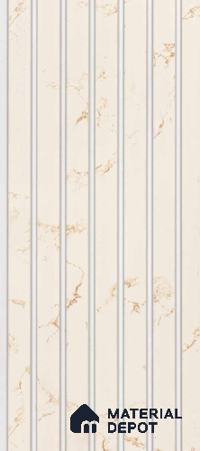 White Marble Louver PN 00904 8 ft x 4.4 inch Charcoal Panel - 8 mm | Suitable for Feature Wall, TV Unit & Living Room | Width is Subjected to 5% Variation