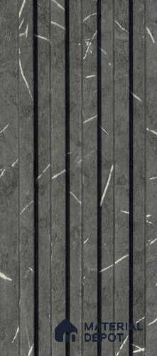 Grey Wooden Louver PN 00906 8 ft x 4.6 inch Charcoal Panel - 12 mm | Suitable for Feature Wall, TV Unit & Living Room | Width is Subjected to 5% Variation