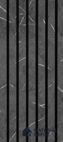 Grey Wooden Louver PN 00913 8 ft x 4.4 inch Charcoal Panel - 8 mm | Suitable for Feature Wall, TV Unit & Living Room | Width is Subjected to 5% Variation