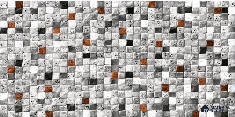TL 01666 White & Grey 2 ft x 1 ft Matte Finish Ceramic Elevation Wall Tile - 9 mm