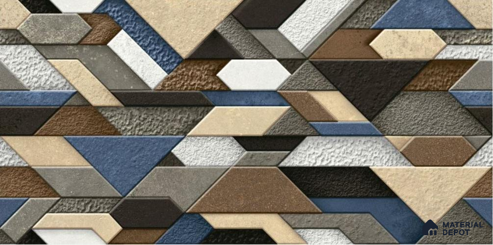 TL 01670 Grey & Brown 2 ft x 1 ft Matte Finish Ceramic Elevation Wall Tile - 9 mm