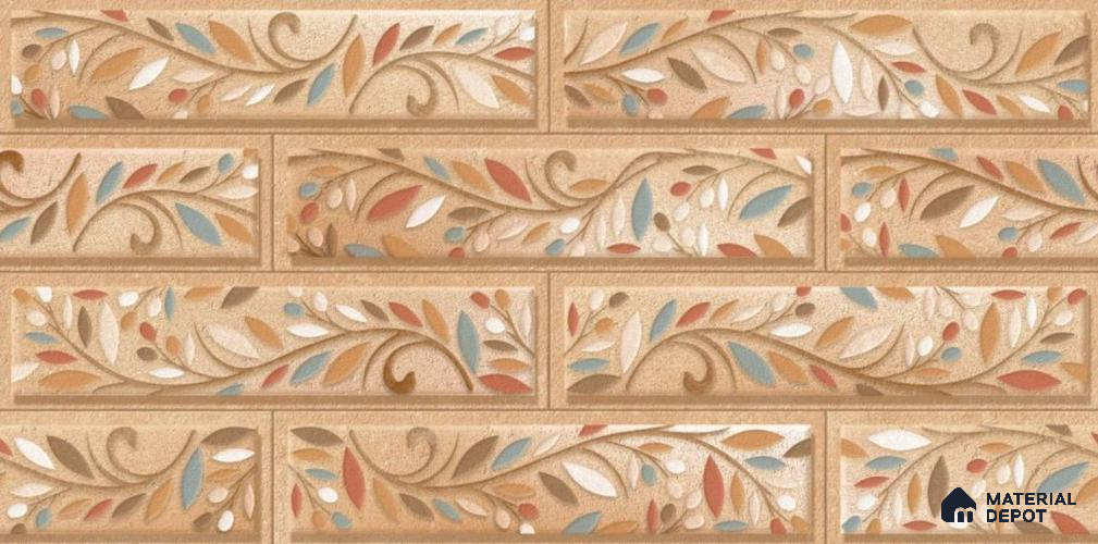 Brick Wall Tile TL 01681 Beige 2 ft x 1 ft Matte Finish Ceramic Elevation Tile - 9 mm