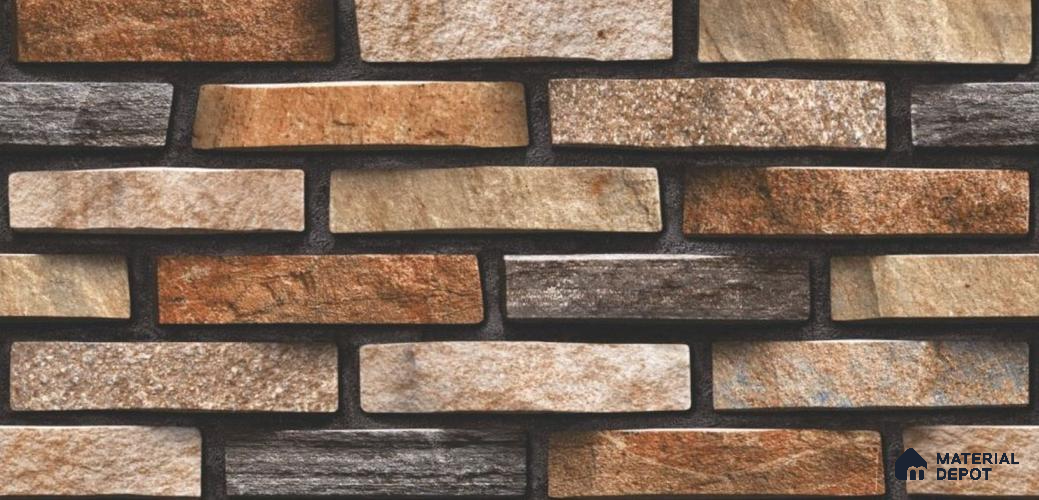 TL 01683 Beige & Brown 2 ft x 1 ft Matte Finish Ceramic Elevation Wall Tile - 9 mm