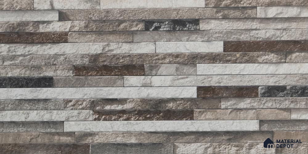 TL 01748 Grey & White 2 ft x 1 ft Matte Finish Ceramic Elevation Wall Tile - 10 mm