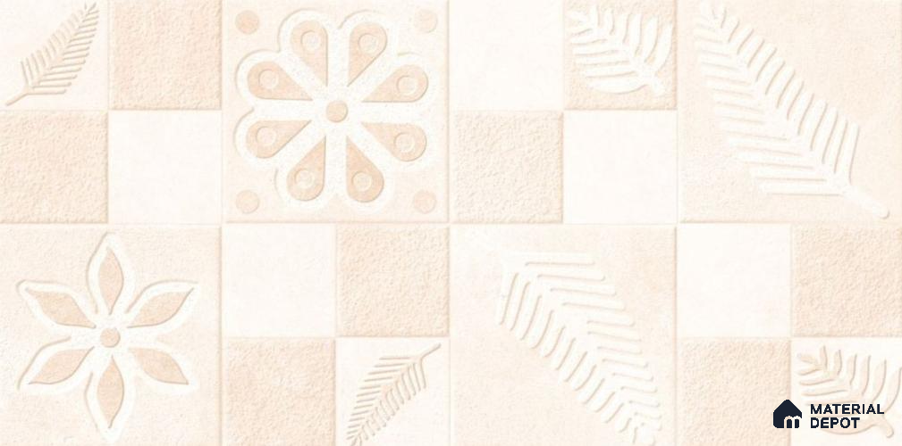 TL 01686 Pastel Cream 2 ft x 1 ft Matte Finish Ceramic Elevation Wall Tile - 9 mm