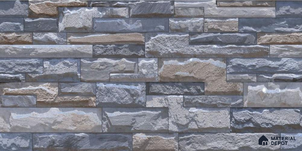 TL 01688 Foggy Grey 2 ft x 1 ft Matte Finish Ceramic Elevation Wall Tile - 9 mm