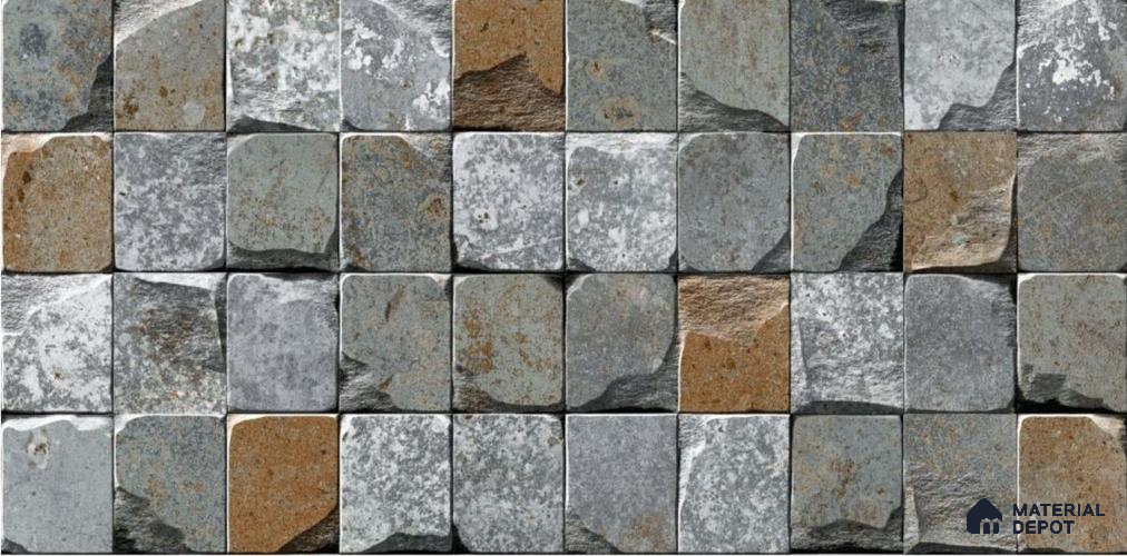 TL 01698 Ash Grey 2 ft x 1 ft Matte Finish Ceramic Elevation Wall Tile - 9 mm