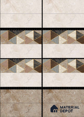 TL 01614 C Dark Beige 18 x 12 inch Glossy Finish Ceramic Wall Tile - 6 mm