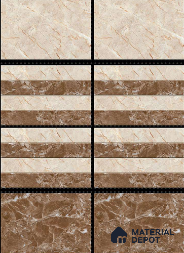 TL 01623 C Dark Chocolate Brown 18 x 12 inch Glossy Finish Ceramic Wall Tile - 6 mm