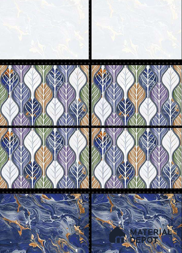 TL 01624 C Dark Aqua Blue 18 x 12 inch Glossy Finish Ceramic Wall Tile - 6 mm