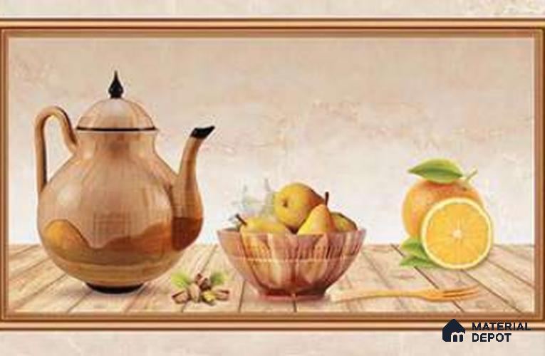 TL 01653 B Highlighter 1 Beige & Yellow 18 x 12 inch Glossy Finish Ceramic Wall Tile - 6 mm
