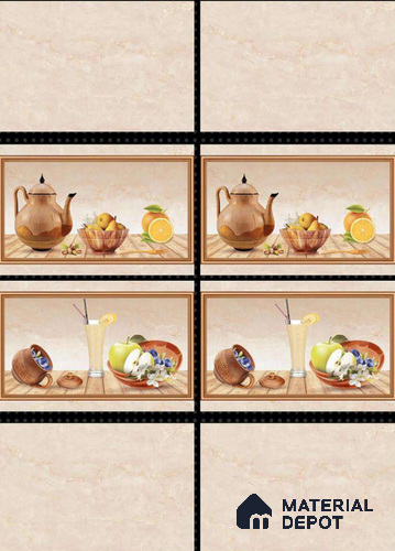 TL 01653 C Highlighter 2 Beige & Green 18 x 12 inch Glossy Finish Ceramic Wall Tile - 6 mm