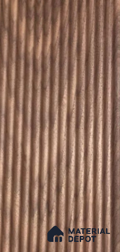 Brown Wooden Louver WALNUT N (Walnut Narrow Flutes) 8 ft x 5.6 inch Solid Wood Panel - 4.5 mm | Suitable for Feature Wall, TV Unit & Living Room | Width is Subjected to 5% Variation